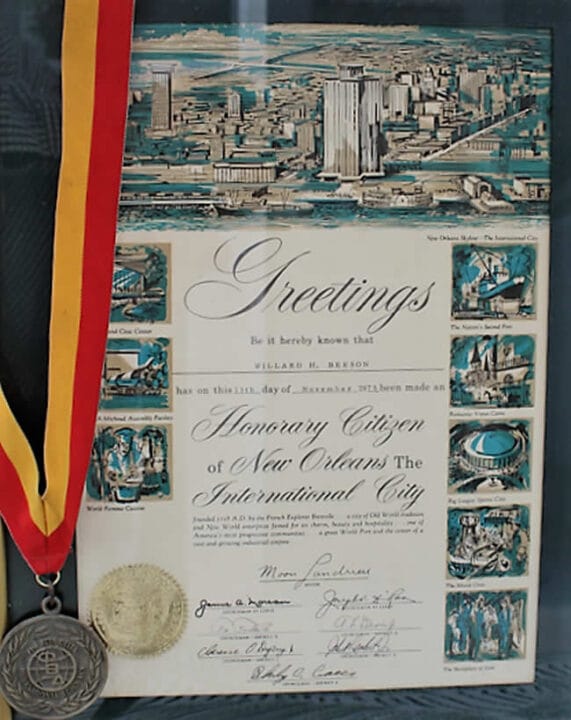 Reconocimiento como ciudadano honorario de la ciudad de Nueva Orleans