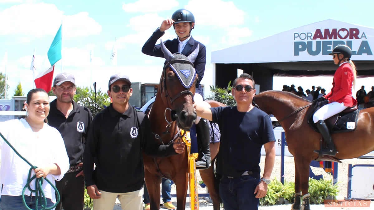 Antonhy Kim joven jinete de Corea, en la final de salto 1.20 metros dentro del Global Amateur