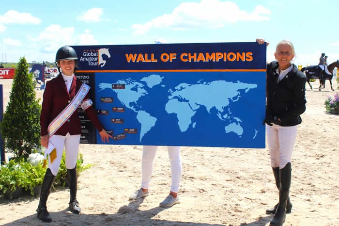 La jinete Miranda Garza ganadora de la categoría Children High en el Global Amateur