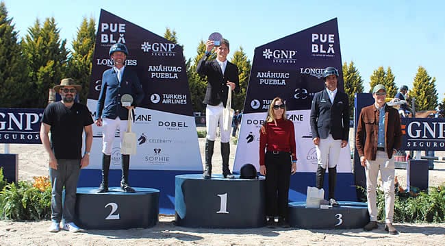 El pódium de la prueba libre en 1.45 metros con el mexicano Mijael Moragrega en el primer lugar